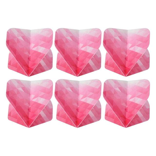 Uxcell Vuelo de Dardos, Paquete de 6 Accesorios de Dardos Estándar de PET Estilo Geométrico, Rosa, Blanco