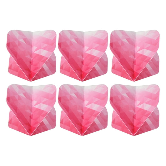 Uxcell Dart Flights, 6 Pack PET Standard Darts Accessories Geometric Style, Pink, White