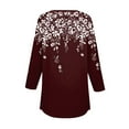 thumbnail image 4 of Xmyrz Casual Tops For Women Floral Print Summer Recreation Collared Button Up Versatile 3/4 Sleeved Blouses Casual Blouse, 4 of 5