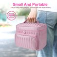 thumbnail image 2 of Portable Cosmetic Bag, Large Capacity Travel Makeup Bag, Pink Storage Handle Organizer For Women Girls With Handle and Divider, 2 of 7