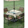 thumbnail image 4 of Outdoor Tablecloth with Umbrella Hole for Patio/Picnic/Party/Camping, Spring Daisy Waterproof Table Cloth Square Cover Washable, White Flowers Blue Country Car Rustic Botanical (60"x 60"), 4 of 8