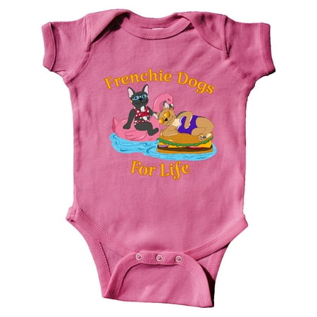 

Inktastic Frenchie Dogs For Life Cute French Bulldogs On Pool Floaties Gift Baby Boy or Baby Girl Bodysuit