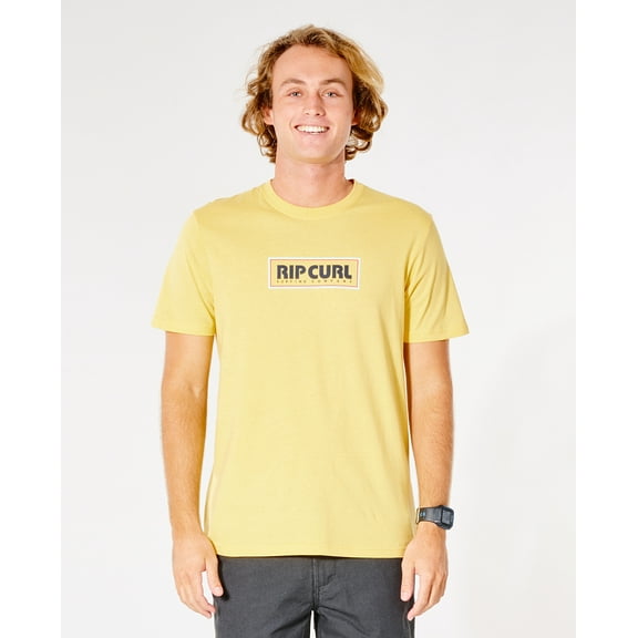 Rip Curl Men's Organic Cotton T-Shirt ~ Big Mumma Icon retro yellow