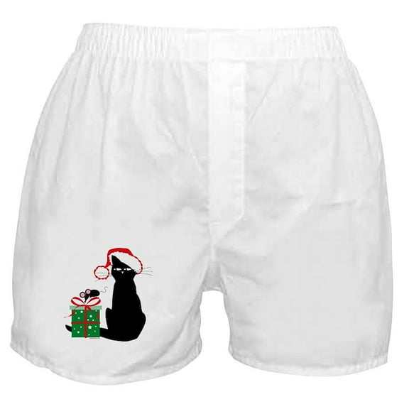 CafePress - Santa Cat & Mouse Boxer Shorts - Men's Novelty Boxer Shorts