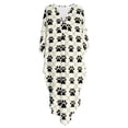 thumbnail image 5 of SEANATIVE Women's Long Kaftan Maxi Caftan Dress Beachwear Bathing Suit Cover Up V-neck Batwing Sleeve Side Slits Kaftan Maxi Dresses for Beach Travel Casual, Paw Pattern Cream White, 5 of 7