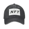 thumbnail image 1 of DouZhe Adjustable Washed Cotton Baseball Cap - NFT Blockchain Prints Vintage Dad Hat Unisex Sports Caps (Black), 1 of 5