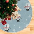 thumbnail image 5 of FMSHPON Christmas Happy Snowman Xmas Christmas Tree Skirt Stand Mat for Holiday Party Decoration Indoor Outdoor 48 inches, 5 of 6