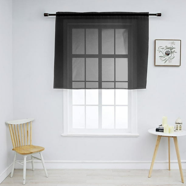 Linen Textured Curtains Semi Sheer D For Kitchen Bedroom Small Window Decor Cafe Wide 52 X Long 36 Inch Per Panel Linen Textured Curtains Semi Sheer