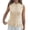 Beige, variant on Sleeveless Women Solid Button Down Ruffle Knit Vest Peplum Tops