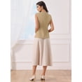 thumbnail image 5 of DARING DIVA Women's Work Sleeveless Button Down Blazer Waistcoat S Khaki, 5 of 7