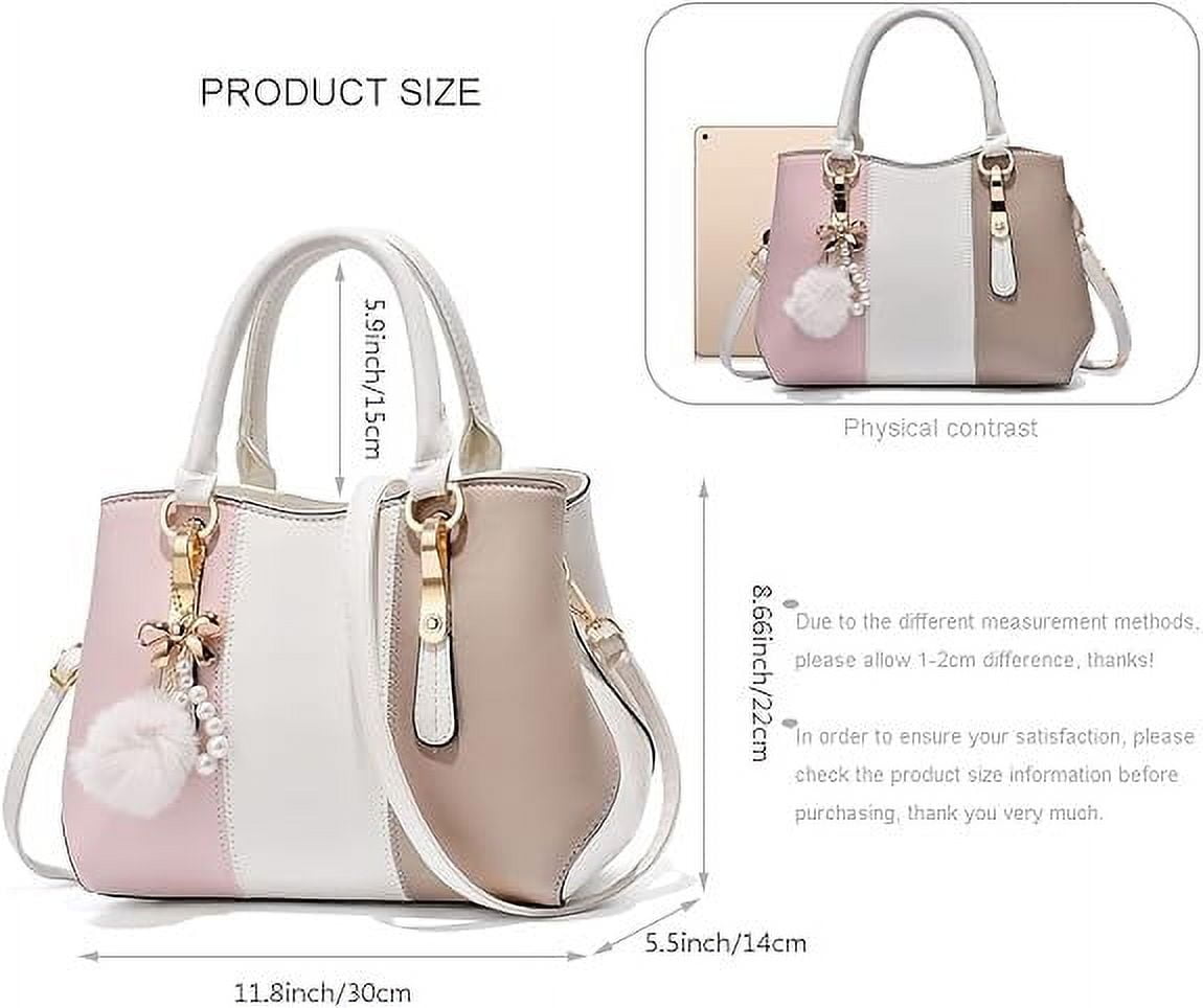 Purses and Handbags Top Handle Satchel Shoulder for Women's Large Capacity Color Block Messenger Tote Bags
