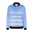thumbnail image 5 of QATAINLAV Womens Fall Coats Fashion Striped Cardigan Tops Casual Full Zip Long Sleeve Bomber Jackets Outerwear with Pockets, Sky Blue, XXL, 5 of 6