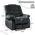 thumbnail image 2 of Bonzy Home Set of 2 Massage Recliner Chairs, Manual Reclining Sofa Chairs with Heat & Vibration, Soft Fabric Recliners for Living Room, Gray, 2 of 5
