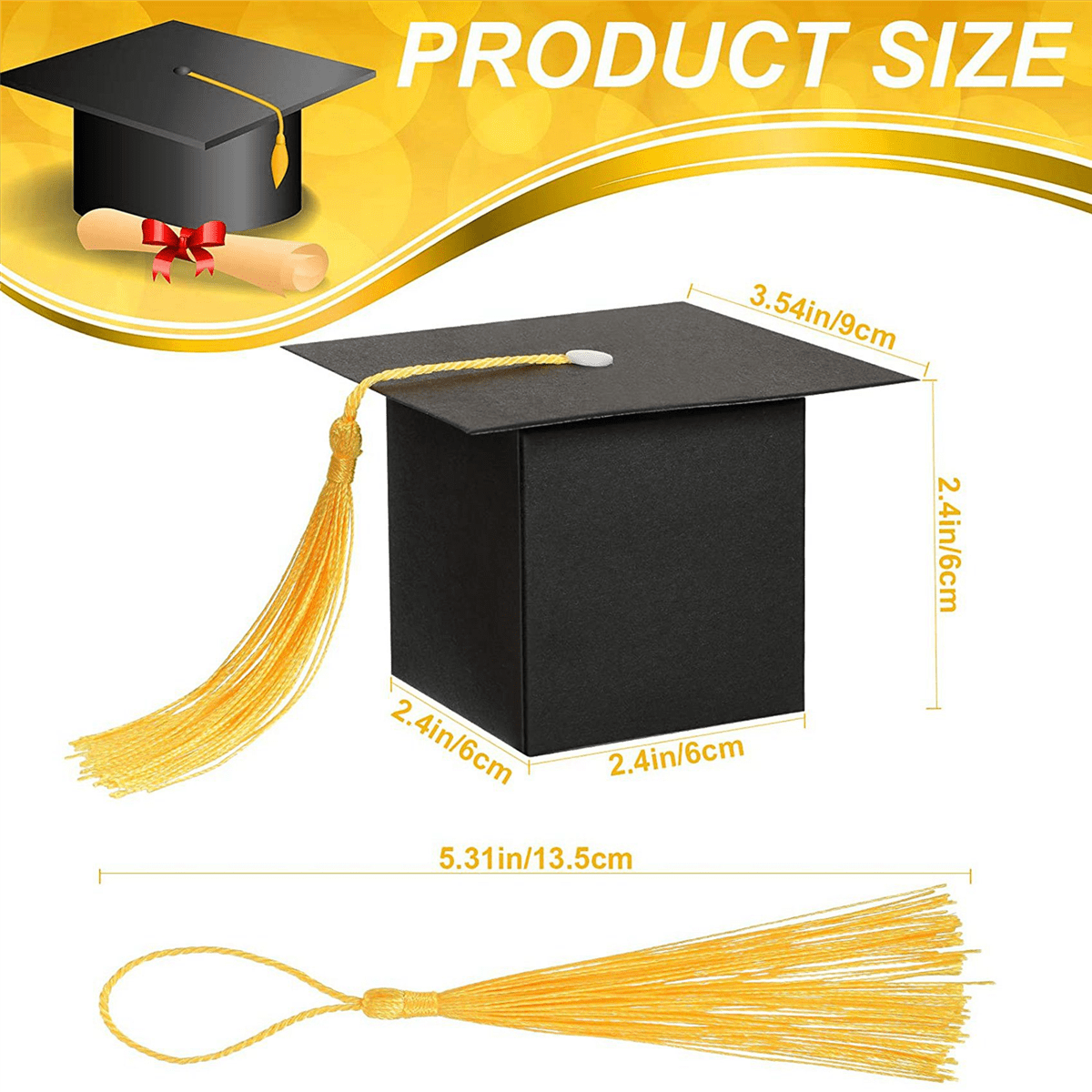 Graduation Decorations 150PCS Graduation Candy Box DIY Grad Cap Box for Graduation Gift Graduation Favors Decor