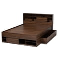 thumbnail image 6 of Bowery Hill Queen Size Walnut Wood 1-Drawer Wood Platform Storage Bed, 6 of 12