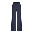 thumbnail image 6 of JnLxul Wide Leg Pants for Women Elastic Waist Drawstring Loose Summer Casual Lightweight Pants with Pockets(X-Large,Navy), 6 of 7