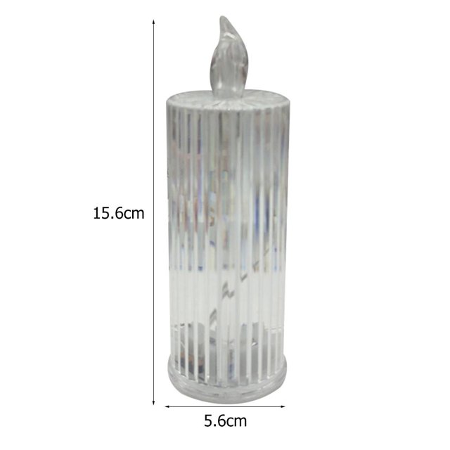 Lámpara Luz de vela de diamante LED de noche de cristal acrílico Decoración de dormitorio para el hogar (A) Likrtyny Para estrenar