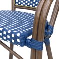 thumbnail image 6 of Symonds Outdoor French Bistro Chairs, Set of 2, Navy Blue, White, and Brown Wood, 6 of 7
