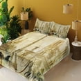 thumbnail image 3 of Ambesonne Paris Fitted & Top Sheet Set with Shams, Vintage Style Landmarks Photo, Beige Pale Camel, 3 of 7
