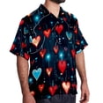 thumbnail image 2 of Valentine's Day Love ECG Men's Casual Poplin Printed Button Down Short Sleeve Summer Beach Shirts - Unisex, 2 of 6