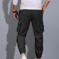 thumbnail image 4 of SSAAVKUY Men Casual Jogger Pant Relaxed Fit Cargo Pants Stretch Drawstring Sweatpant Hiking Outdoor Athletic Sport Jogger Pant Black 12, 4 of 7