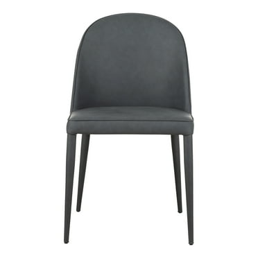 Moe's Home Collection Burton 18" Faux Leather Dining Chair in Black (Set of 2)