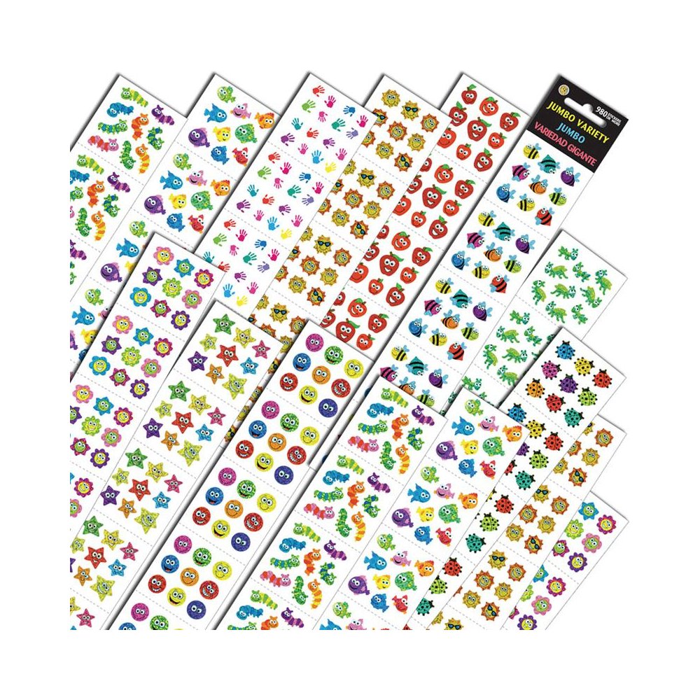 Sandylion Jumbo Variety Assortment Sticker, Pack of 980, 2 Packs