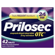 Prilosec OTC Omeprazole 20mg Acid Reducer, Frequent Heartburn Medicine, Unflavored, 42 Count