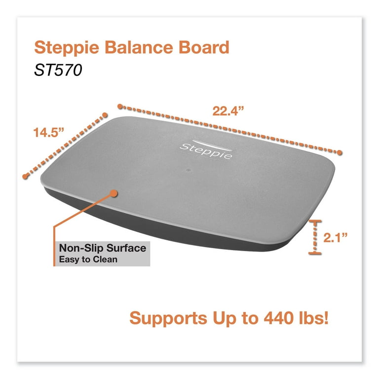 Steppie Balance Board, 22.5w x 14.5d x 2.13h, Two-Tone Gray Steppie Balance Board, 22.5w x 14.5d x 2.13h, Two-Tone Gray