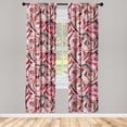 thumbnail image 3 of Ambesonne Floral Curtains, Surreal Art Roses Pattern, Pair of 28"x63", Dark Pink and Redbrown, 3 of 5