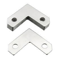 Flat Angle Bracket Plate L Shape Repair Joining Support Brace, 26mmx26mm Silver Tone, 50 Pcs