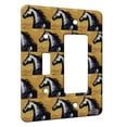thumbnail image 1 of KuzmarK™ 2 Gang Single Toggle / Single Duplex Rocker Wall Plate - Arabian in Blue Abstract Horse Modern Art by Denise Every, 1 of 1