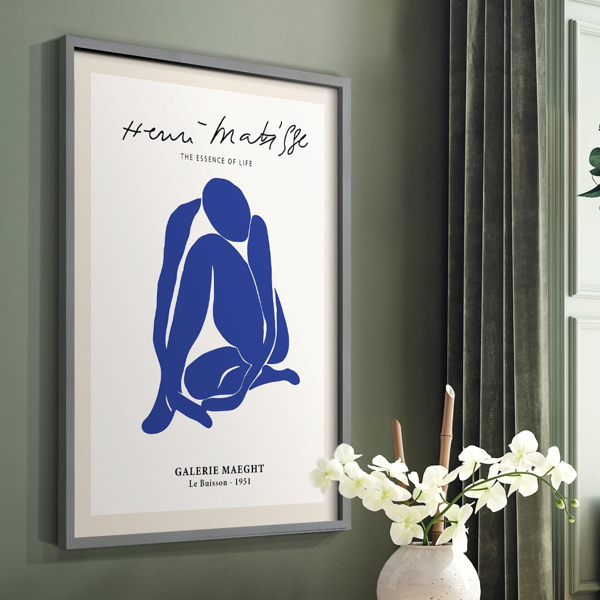 Matisse CXVI Framed Print in Gray Solid Wood 16 x 20 Framed Print