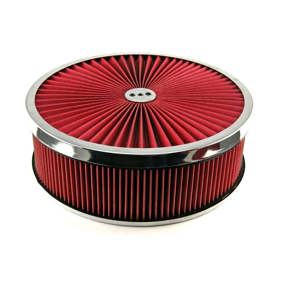 Speedmaster PCE104.1026.07 14" x 4" Washable Element Extreme Top w/Chrome Ring Dropped Base Air Cleaner Kit