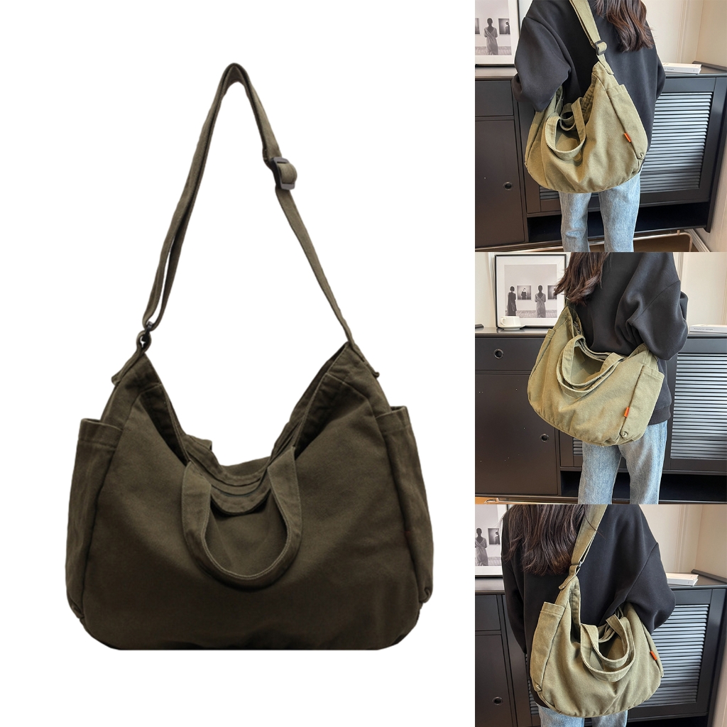 Yokua Japanese Style Canvas Shoulder Bag Crossbody Bags Satchel for Women and Men