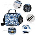 thumbnail image 3 of FORMRS Student Insulated Lunch Bag with Shoulder Strap Reusable Cooler Box for School, Blue Floral Pattern, 3 of 9