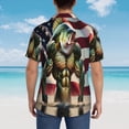 thumbnail image 4 of Lsque giant bass with big muscles Pattern Hawaiian Shirt for Men Unisex Summer Beach Casual Short Sleeve Cotton Linen Button Down Shirts,Small, 4 of 7