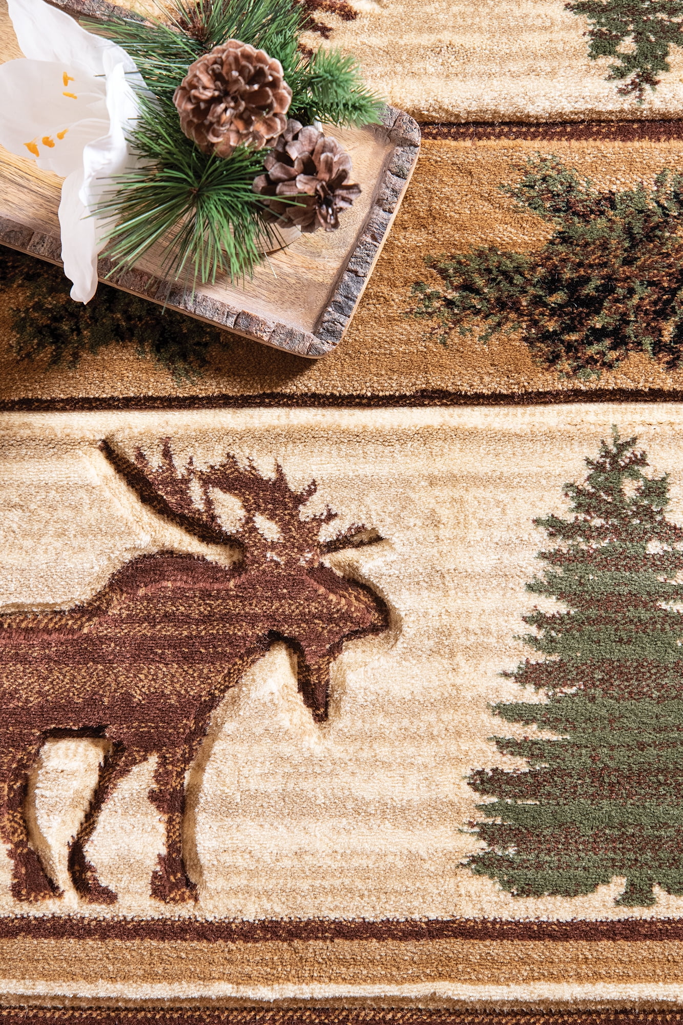 United Weavers Rustic Forest Causey Lodge Southwestern Area Rug, Beige, 5'3" x 7'6"