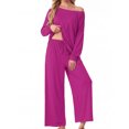 thumbnail image 2 of MINTREUS Women's Pajama Set Long Sleeve Sleepwear Set Soft Two Piece Matching Set with Pockets, 2 of 6