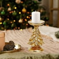 thumbnail image 5 of Kumdkd 6.1" Wood-Look Christmas Tree Candle Holder - Handcrafted Resin Centerpiece for Holiday Tables, Mantels & Gift Giving, 5 of 6