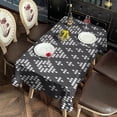 thumbnail image 2 of Black Geometric Diamond Dot Pattern Rectangle Tablecloth 60"x120",Waterproof Polyester Rectangle Table Cloth, Wipeable Spillproof Polyester Tablecloth for Dining, Camping, Indoor and Outdoor, 2 of 6