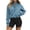 Light Blue, variant on hoksml Women Half Zip Stand Collar Drawstring Hem Cropped Sweatshirt Drop Shoulder Pocket Long Sleeve Pullover for Sport Street Daily
