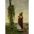 thumbnail image 2 of Antoni Kozakiewicz 18x24 Gold Ornate Framed and Double Matted Museum Art Print Titled - Village Girl at a Wayside Shrine (1894), 2 of 4