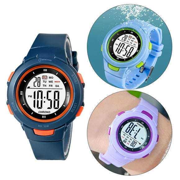 Ruiboury Kids Digital Watch Outdoor Electronic Watches Wrist Watch  Green Dark Blue