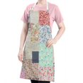 thumbnail image 5 of Pioneer Flower Floral Print Pattern Apron-Garden Aprons for Women with Pockets-Cotton Linen Waterproof Kitchen Cooking Gardening Aprons Adjustable for Kitchen,Cooking,BBQ and Salon 33x27 Inch, 5 of 7