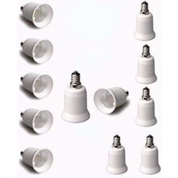 SleekLighting Bulb Adapter / Converts Chandelier Socket (E12) to Standard Bulb Socket (E26)Anti