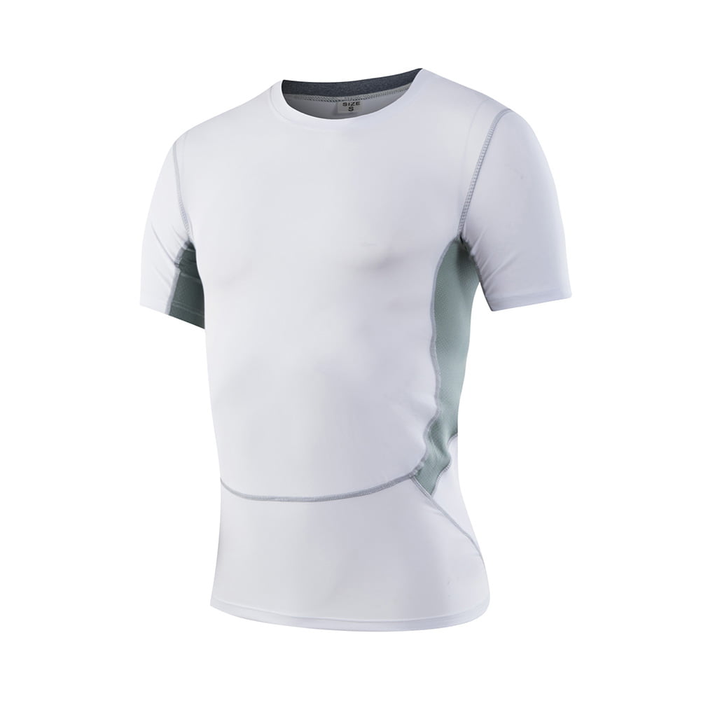 Men's Skinny Tight Compression Base Layer Short Sleeve T Shirt Bodybuilding Tops 