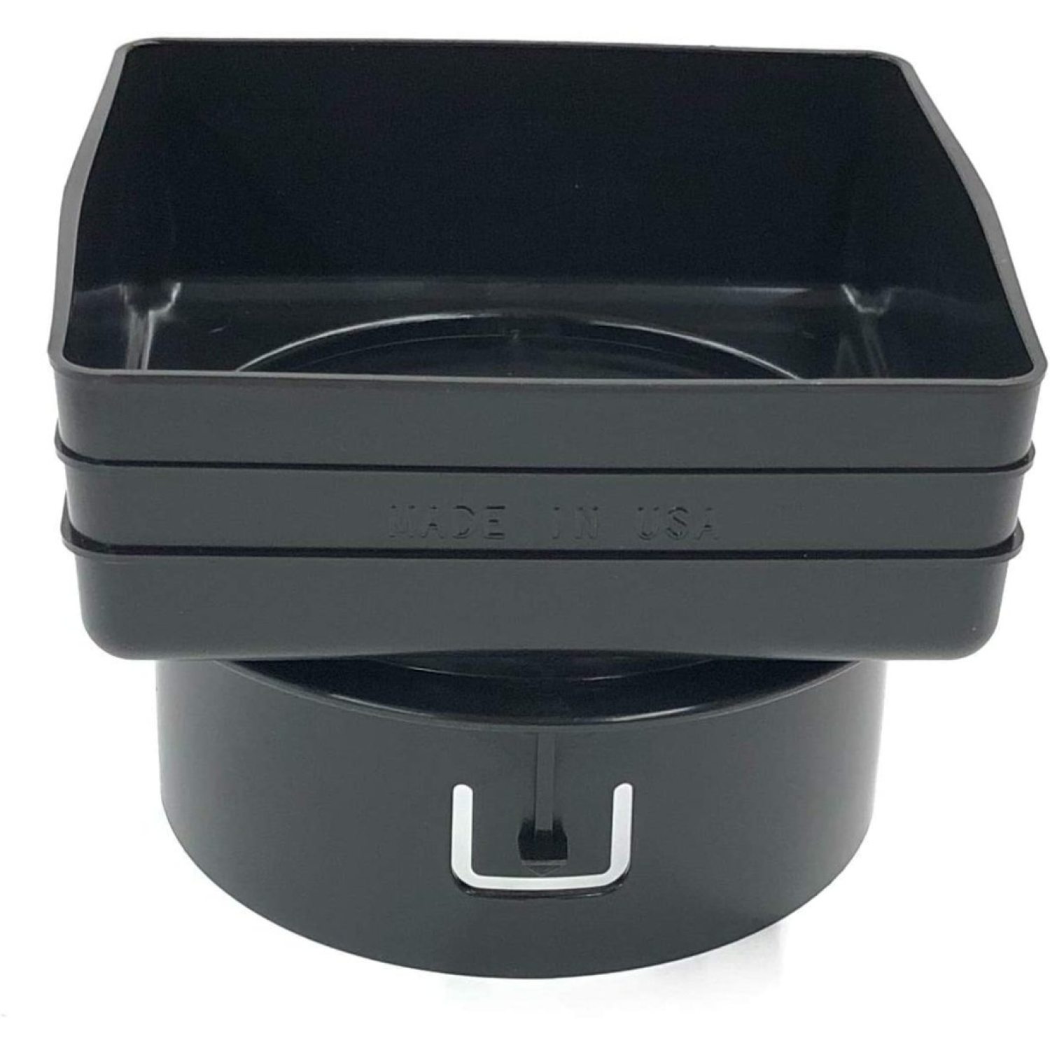 6x6x6 (Black) Plastic Universal Downspout to Drain Tile Adapter
