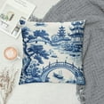 thumbnail image 2 of JRXY Chinoiserie Pillow Cover Blue Landscape Throw Pillow Covers   Pillow Covers for Sofa Car Living Room Bedroom Outdoor Home Decor Pillow Cases 12x12in, 2 of 5