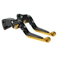 thumbnail image 1 of Palancas de freno y embrague cortas y largas ajustables para Yamaha YZF R1 2015-2022, manillar de motocicleta, aleación de aluminio, mango negro con extremo dorado, 1 of 1